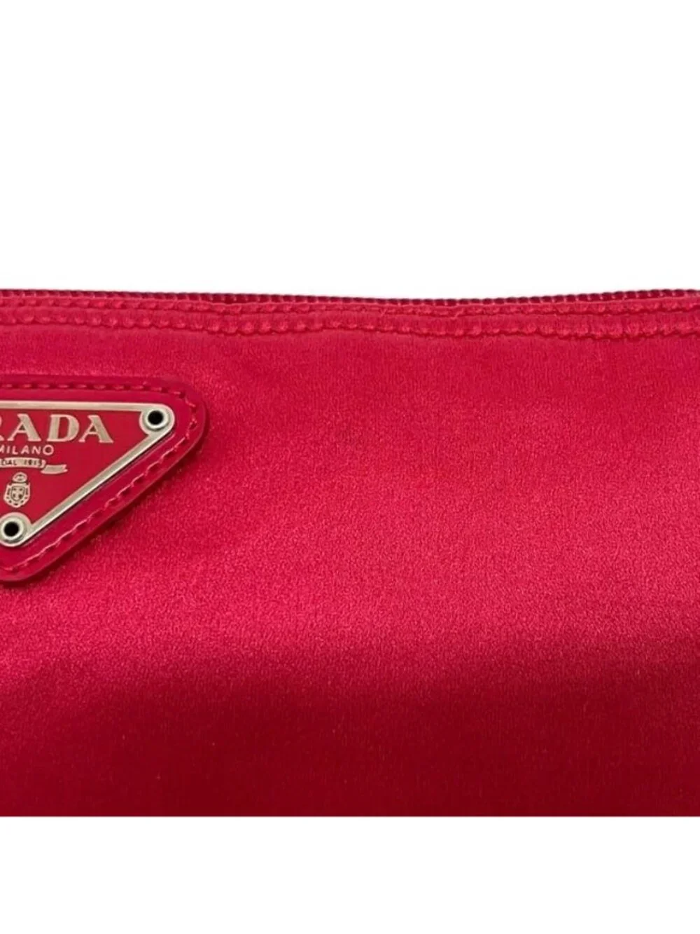 Prada Pouch Case 59 Satin Raso Vermiglio Shocking Pink